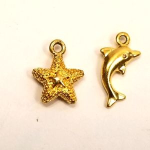 ✅972CH NEW Gold-Tone Dolphin & Starfish Charms